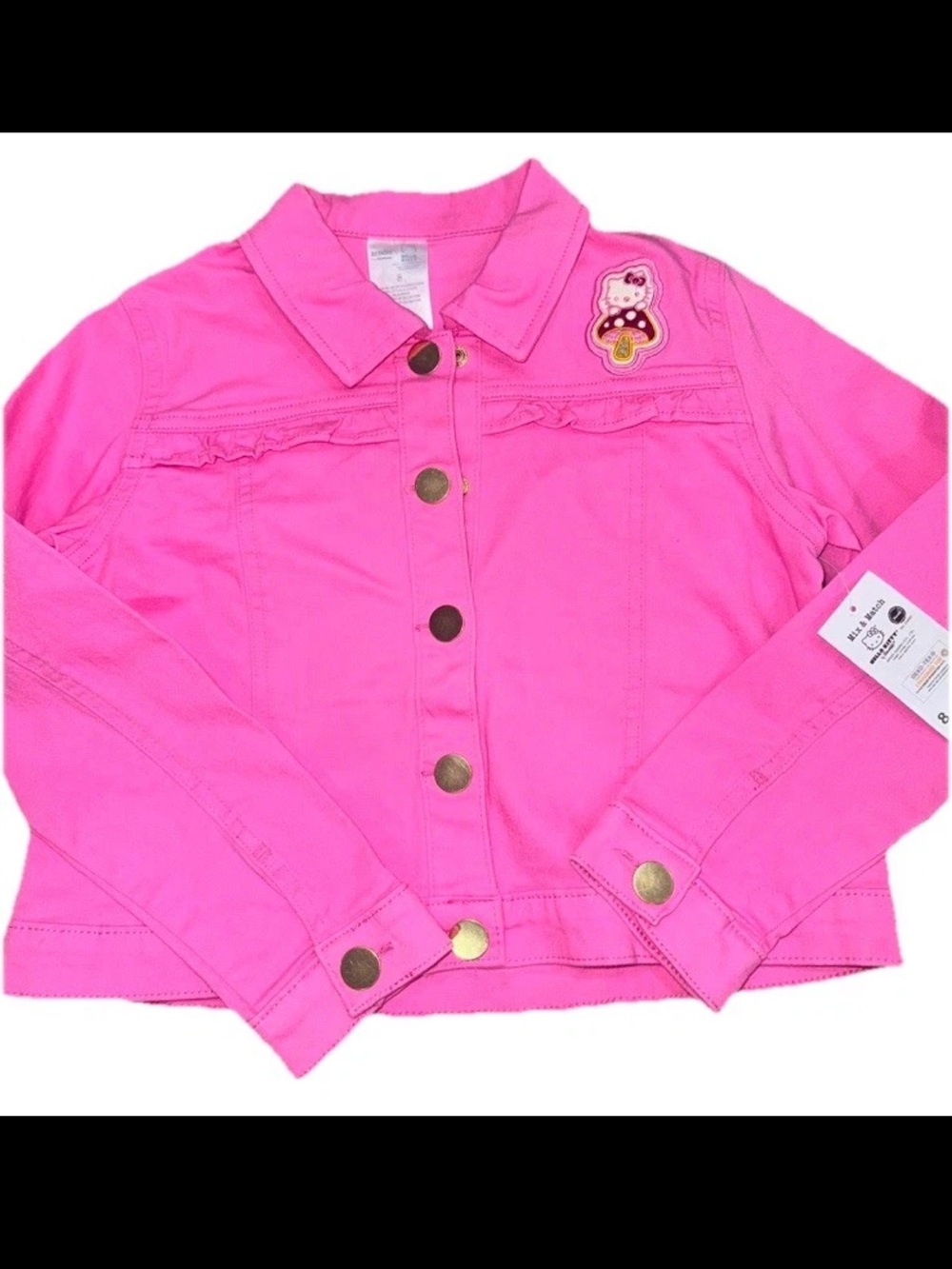 Hello Kitty Girls Size 8 Pink Denim Jean Jacket NWT